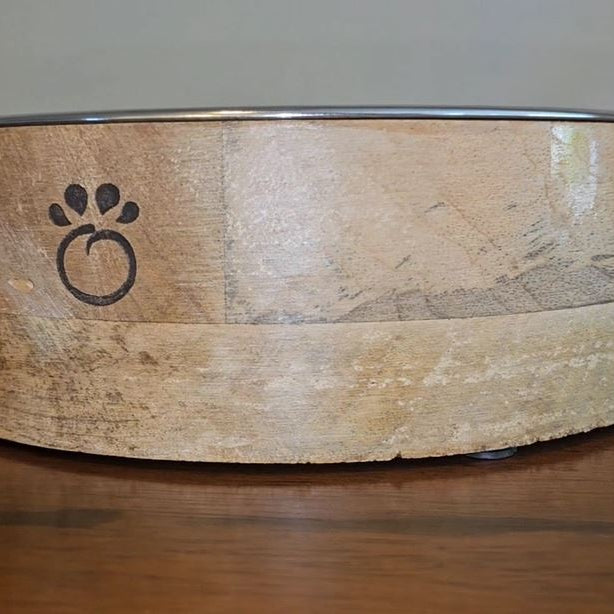 TailRings.com - Mango Wood Dog Bowl Set