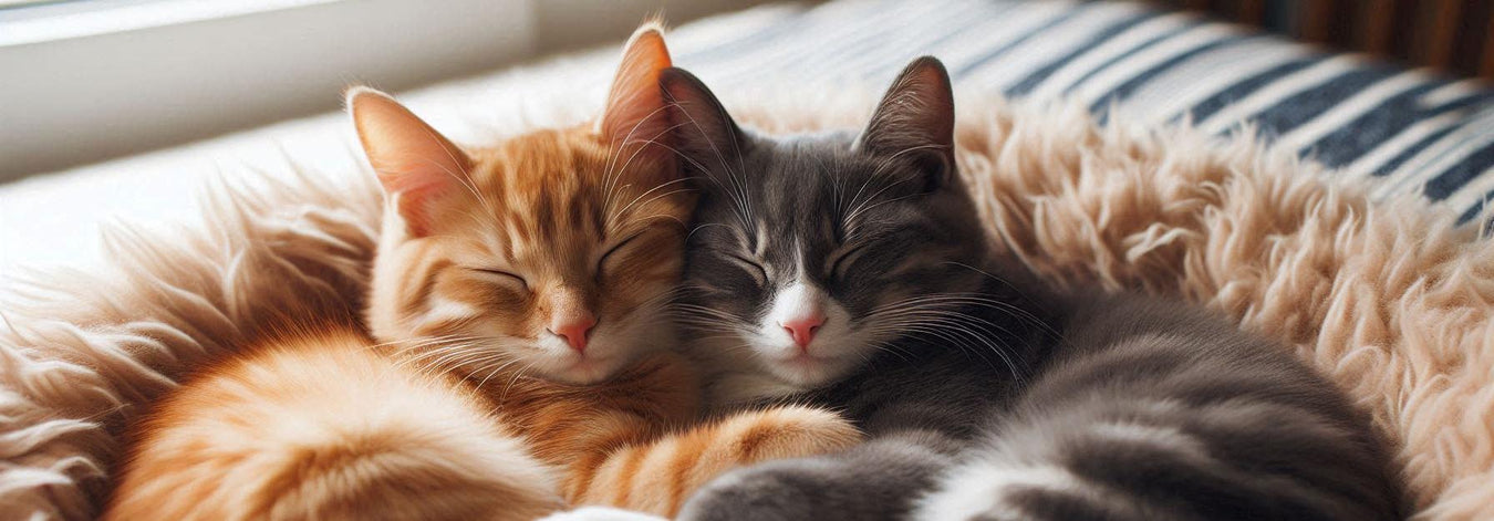 Two cats in a fuzzy bed