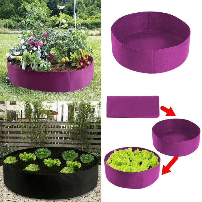 Circular Fabric Raised Garden Bed with Handles