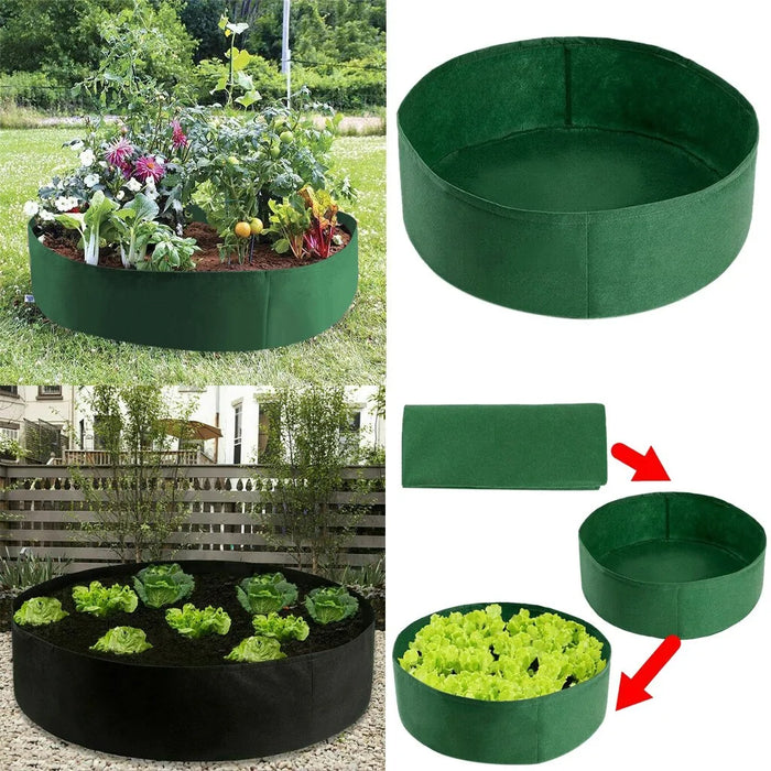 Circular Fabric Raised Garden Bed with Handles